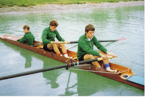 Massimo Forni, capovoga, con Marco Scacchi e Stefano Primon